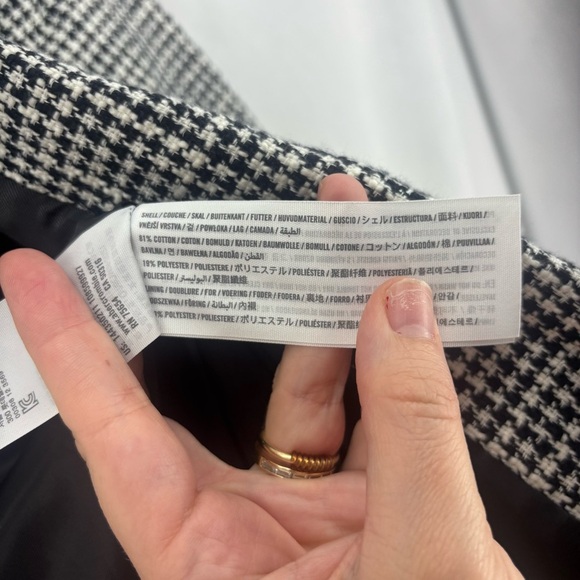 Abercrombie & Fitch Women’s XS A&F Black Houndstooth Cropped Tweed Blazer jacket - Picture 5 of 10